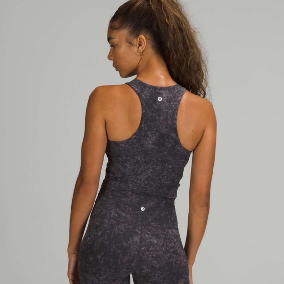 Lululemon Invigorate Training Tank Top (Denim Wash Print Dusky Lavender Black) - Picture 3 of 4